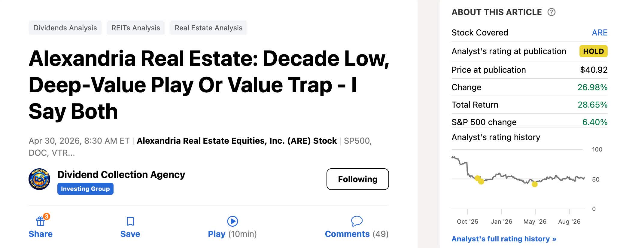 Alexandria Real Estate: Near 7% Yield And Single-Digit Multiple; Haven ...