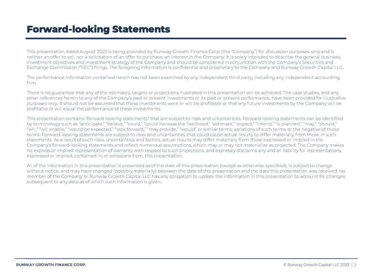 Forward-looking Statements