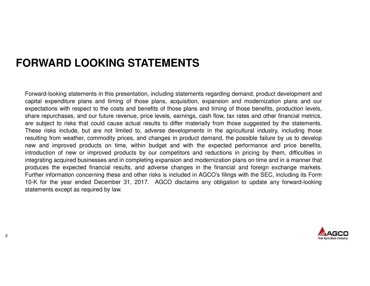 AGCO Corporation 2018 Q3 - Results - Earnings Call Slides (NYSE:AGCO ...