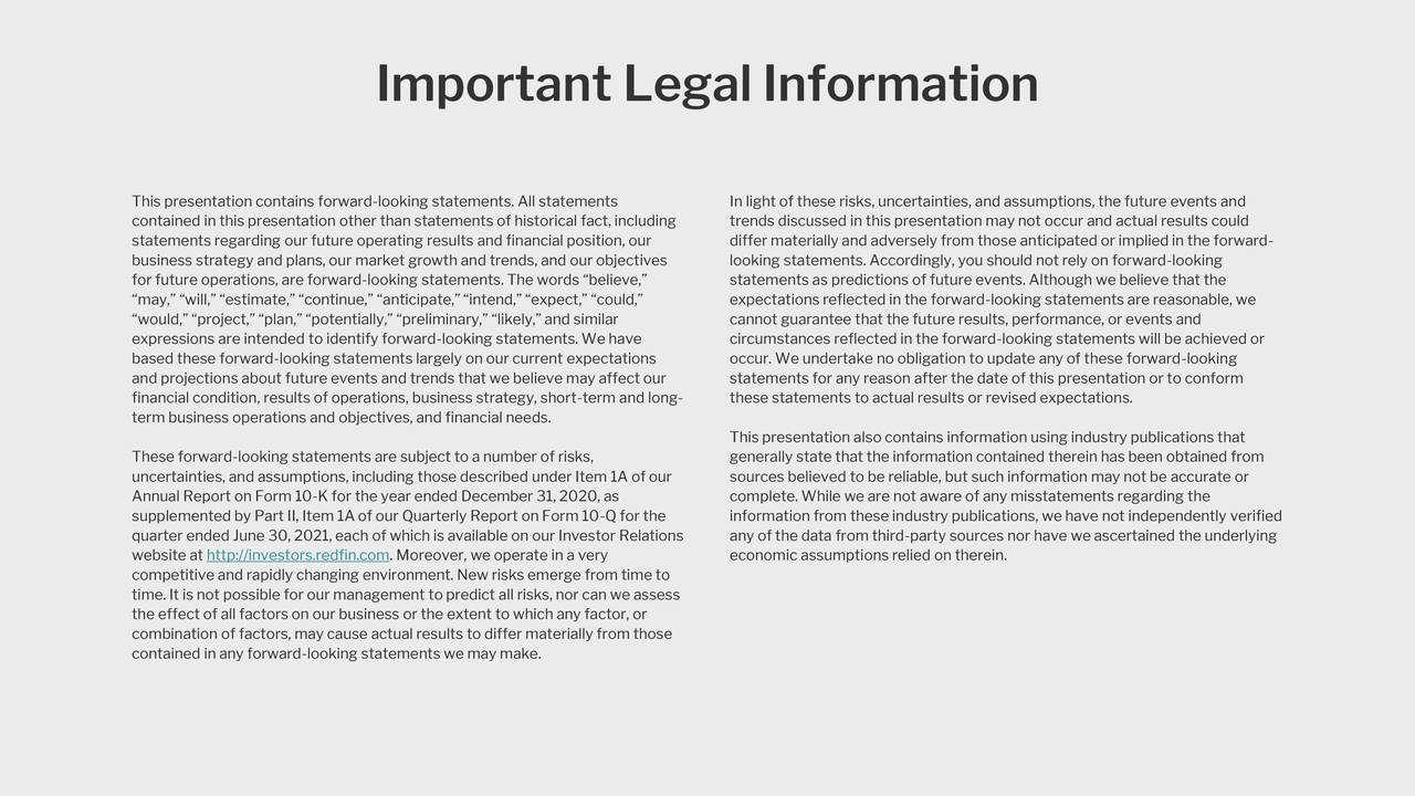 Redfin Corporation 2021 Q2 Results Earnings Call Presentation