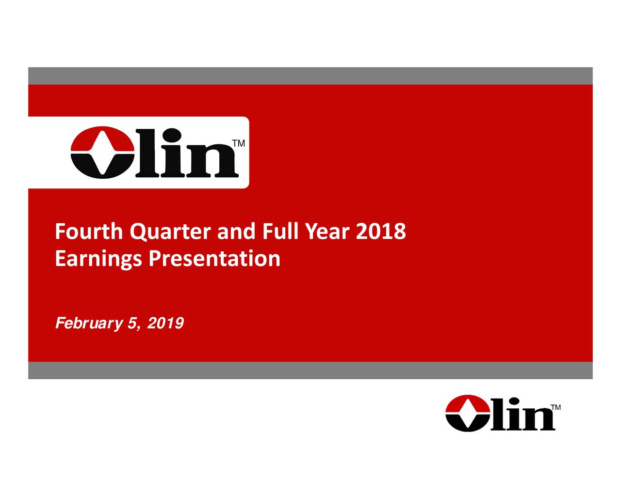 Olin Corporation 2018 Q4 Results Earnings Call Slides (NYSEOLN