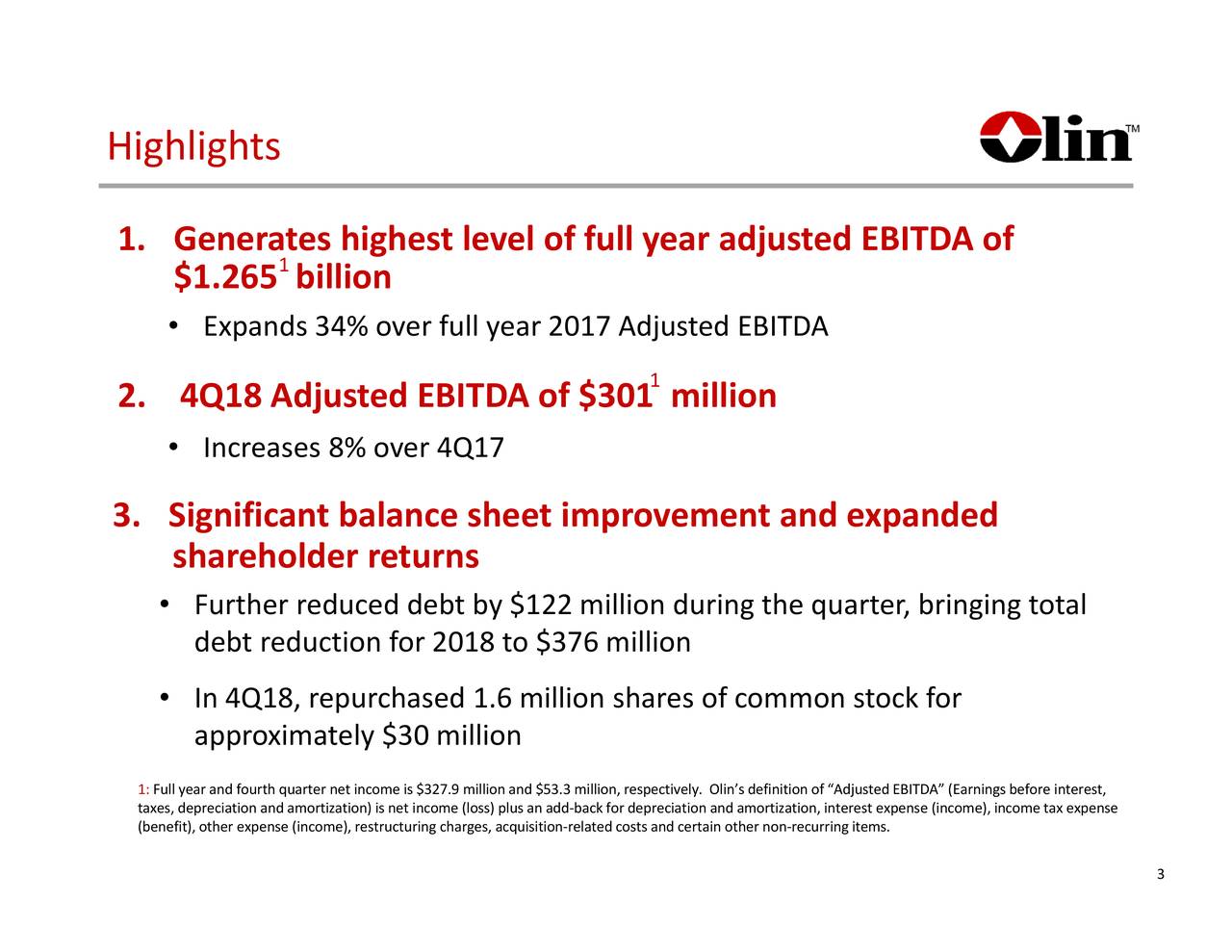 Olin Corporation 2018 Q4 Results Earnings Call Slides (NYSEOLN