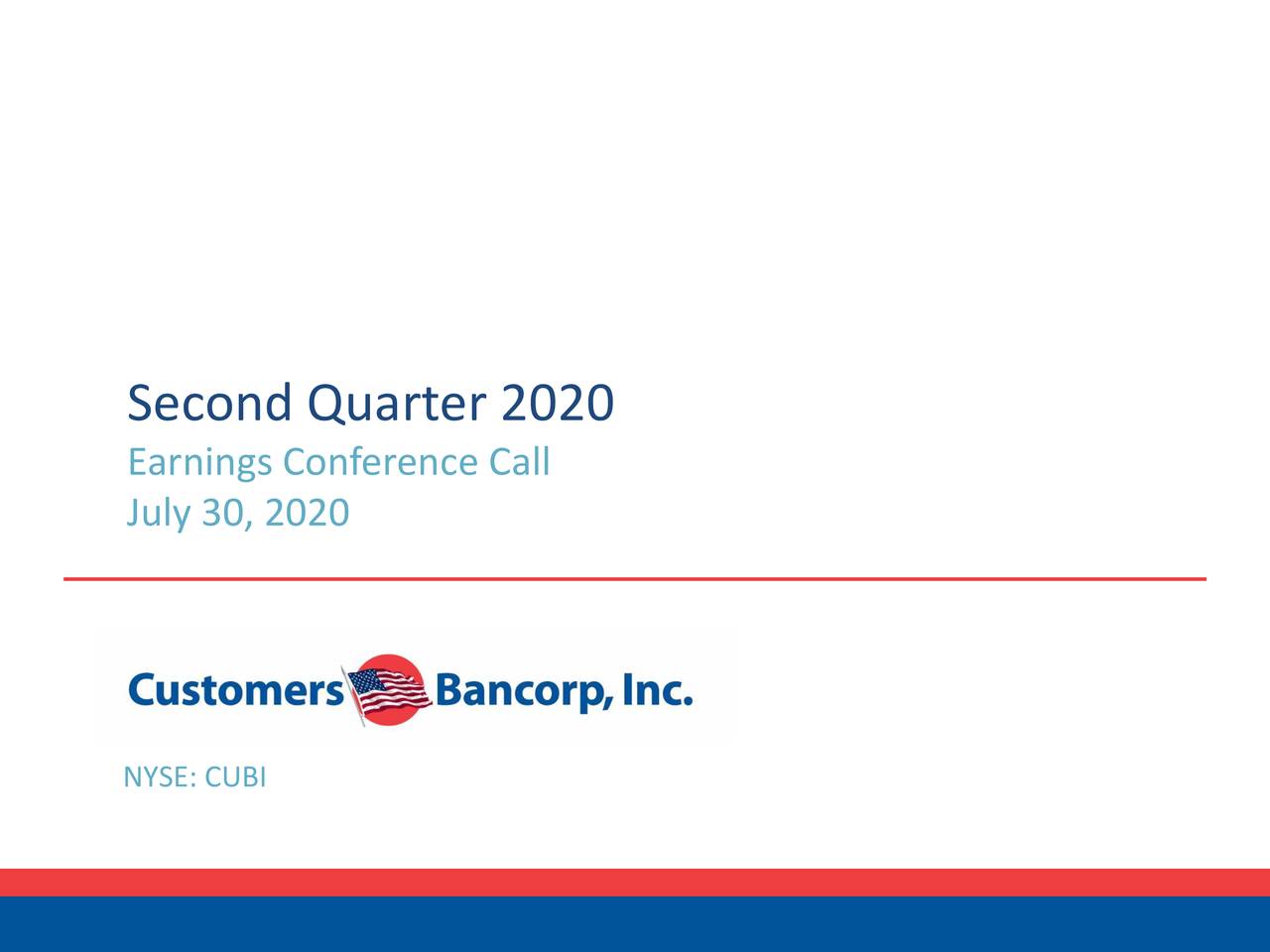 Customers Bancorp, Inc. 2020 Q2 - Results - Earnings Call Presentation