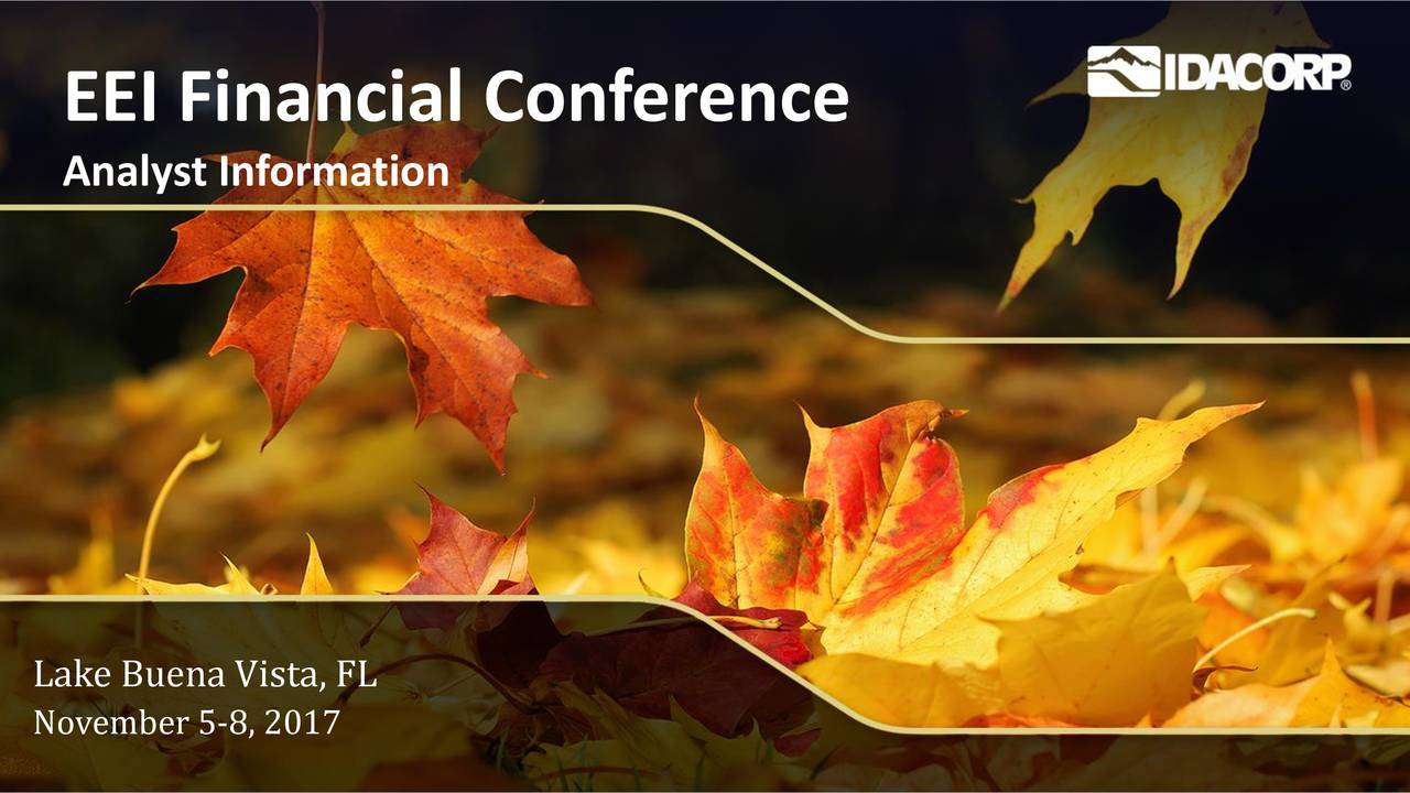 IDACORP (IDA) Presents At EEI 52nd Financial Conference Slideshow
