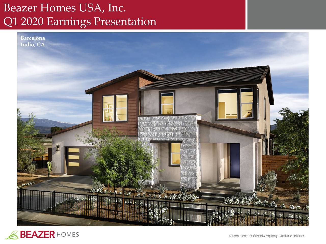 Beazer Homes USA, Inc. 2020 Q1 - Results - Earnings Call Presentation ...