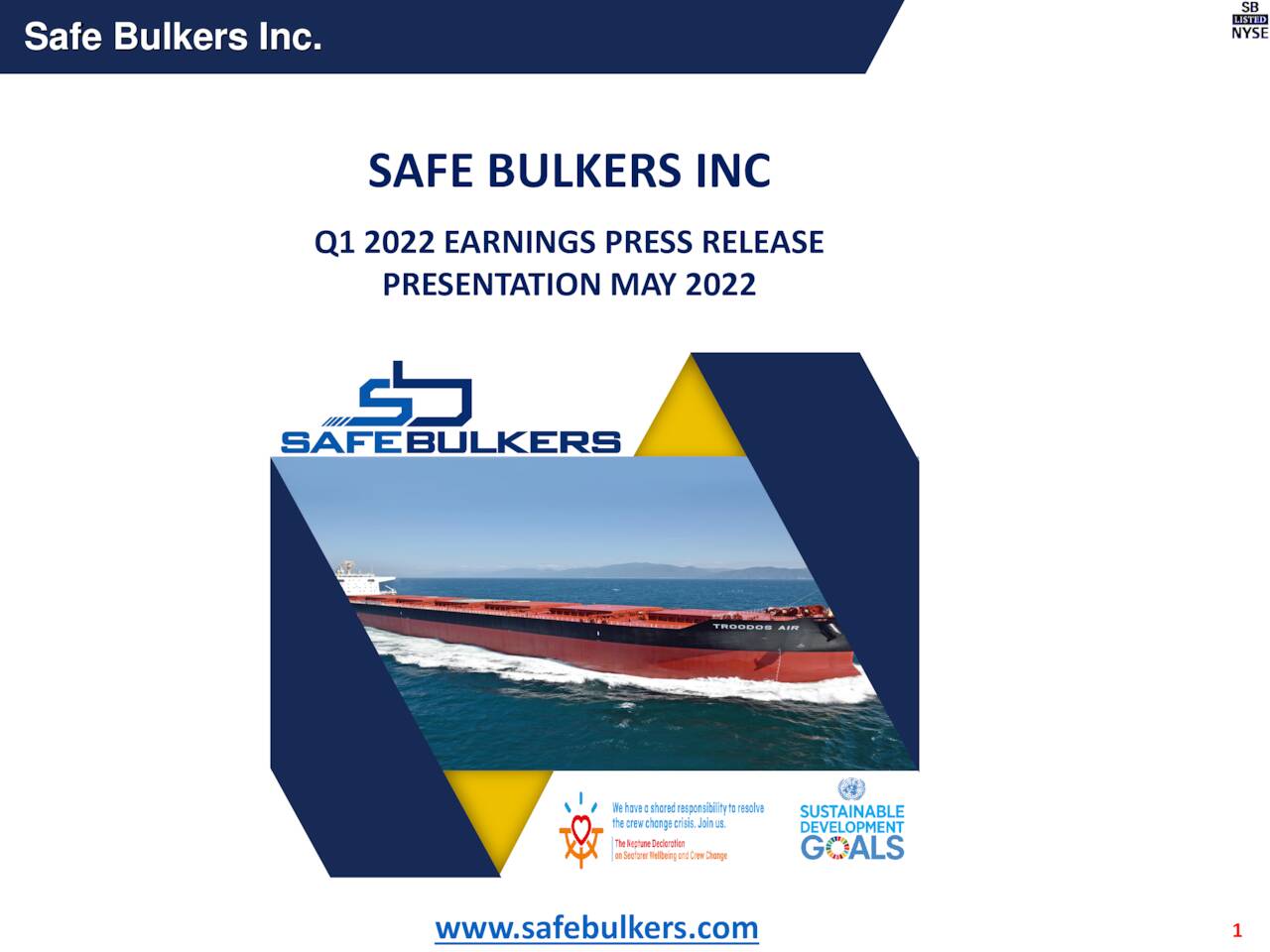 Safe Bulkers, Inc. 2022 Q1 Results Earnings Call Presentation (NYSE