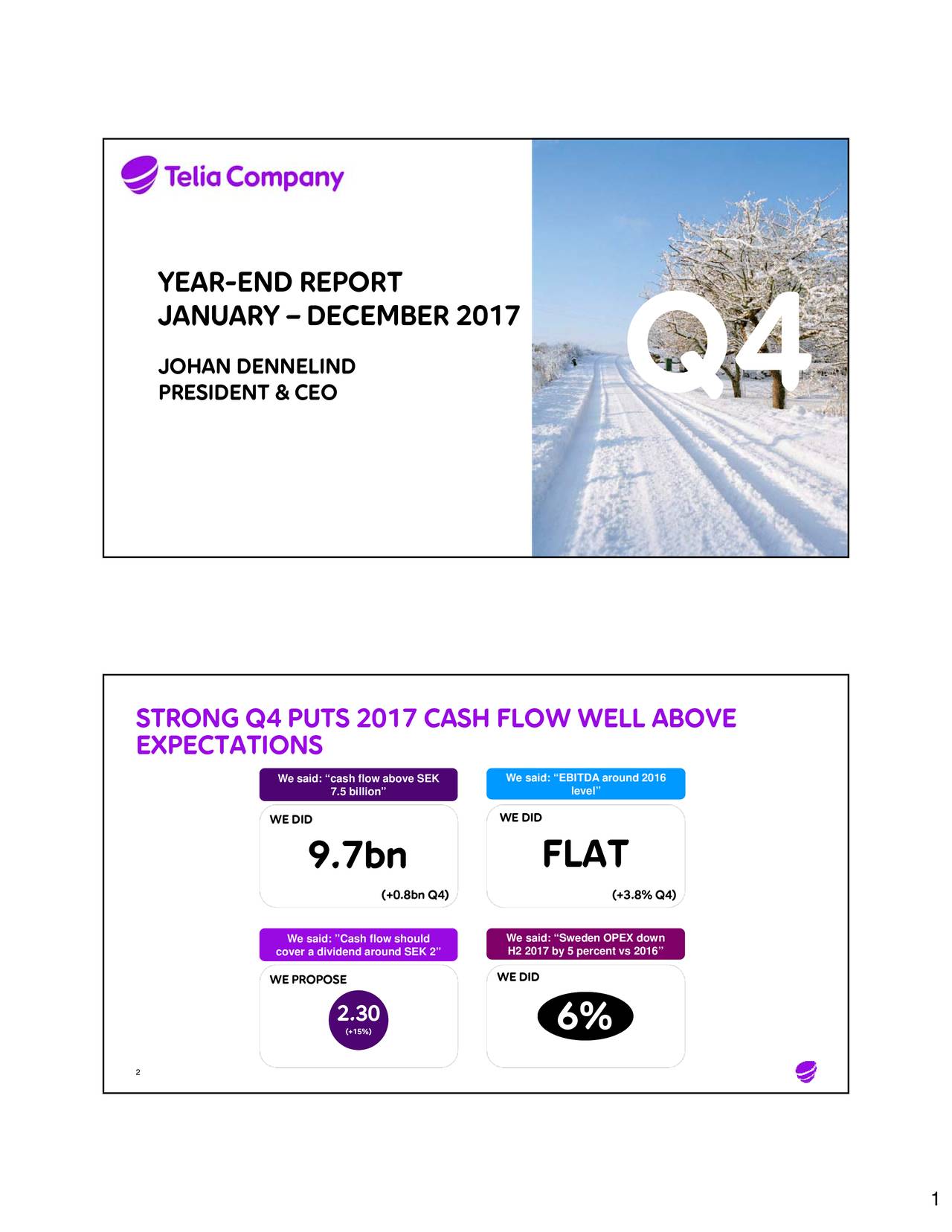 Telia Company AB ADR 2017 Q4 - Results - Earnings Call Slides (OTCMKTS ...