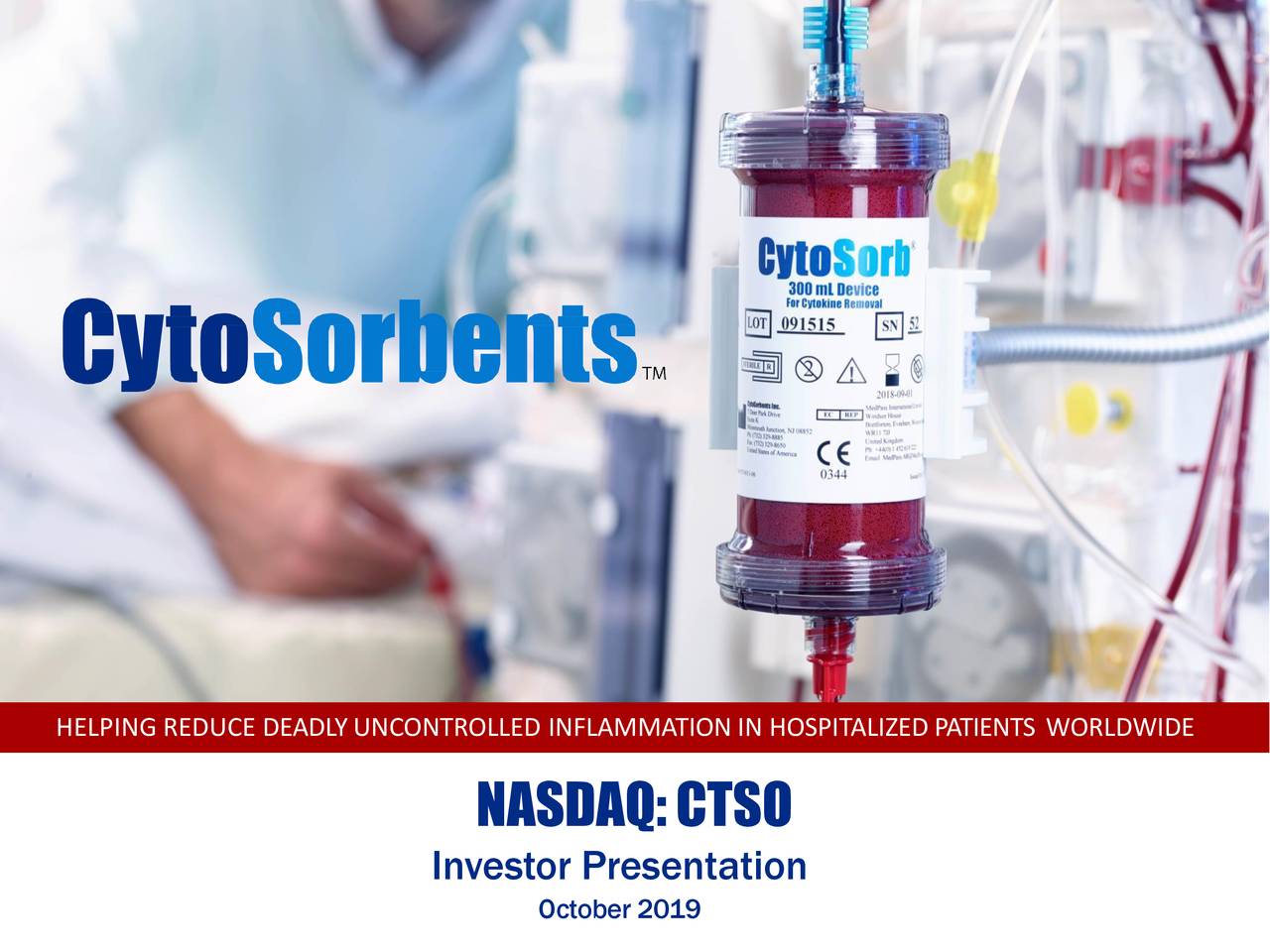 Cytosorbents (CTSO) Investor Presentation - Slideshow (NASDAQ:CTSO ...