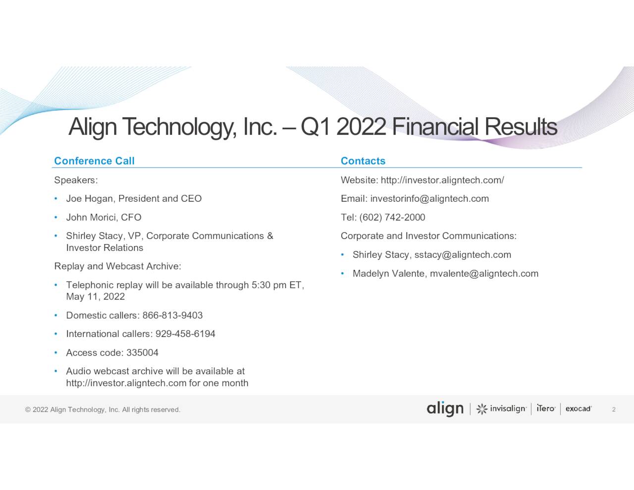 Align Technology, Inc. 2022 Q1 Results Earnings Call Presentation (NASDAQALGN) Seeking Alpha