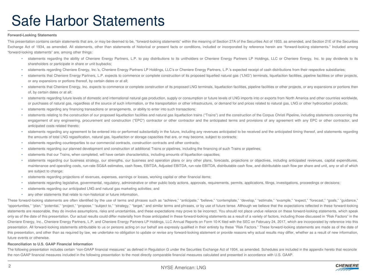 Safe Harbor Statements