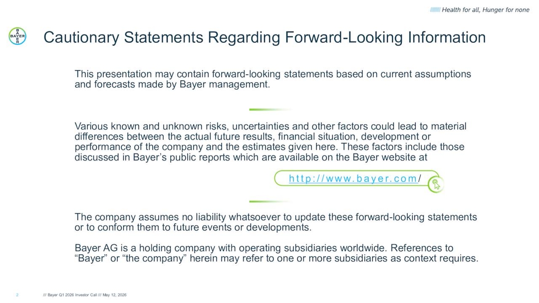 javascript online presentation Images High Quality... Bayer Aktiengesellschaft 2026 Q1 - Results - Earnings Call Presentation ...