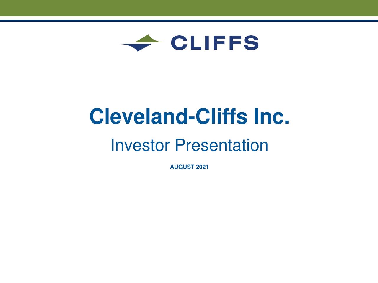 ClevelandCliffs (CLF) Investor Presentation Slideshow (NYSECLF