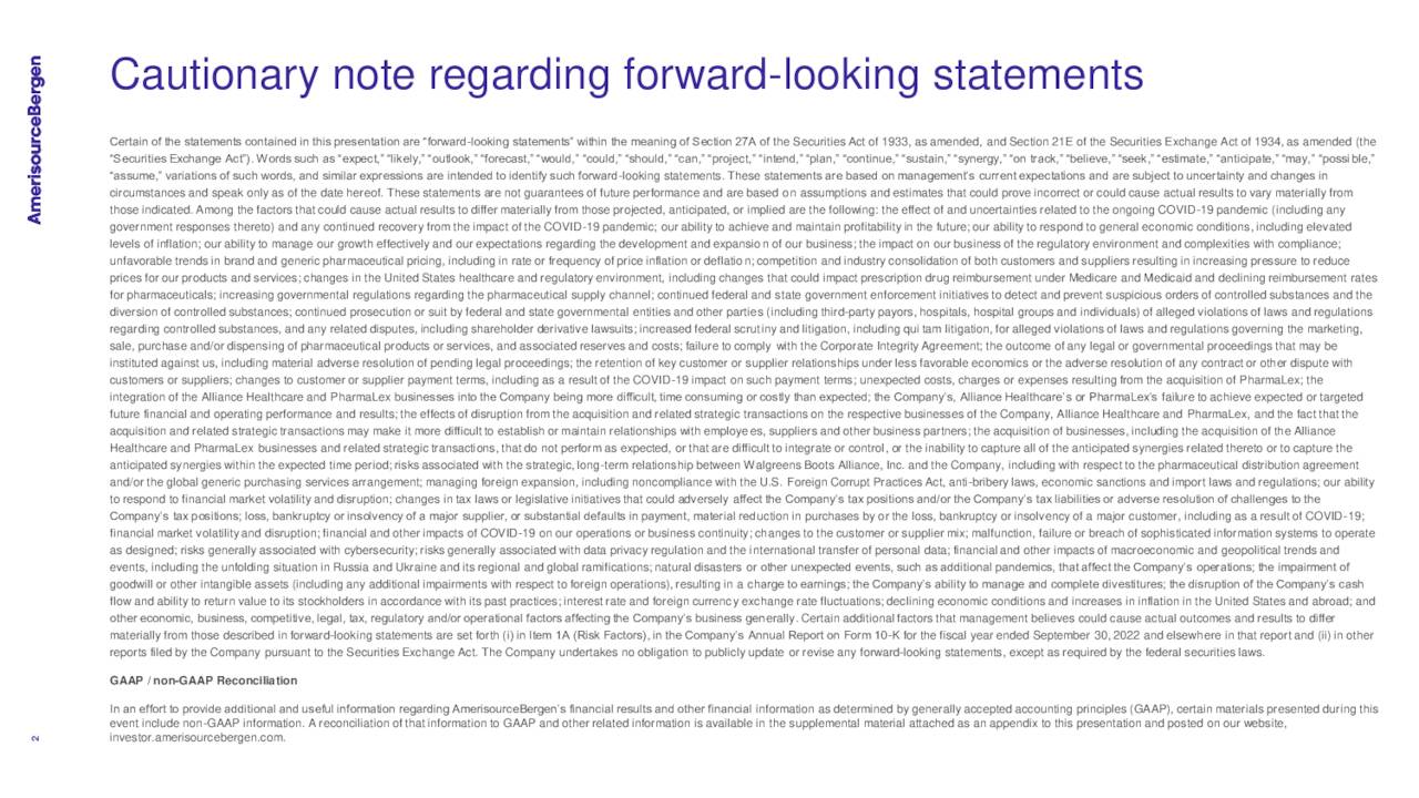 Cautionary note regarding forward-looking statements