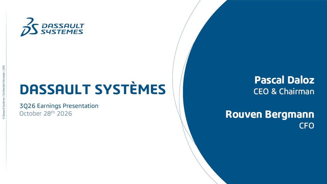 Dassault Systèmes SE 2026 Q3 - Results - Earnings Call Presentation ...