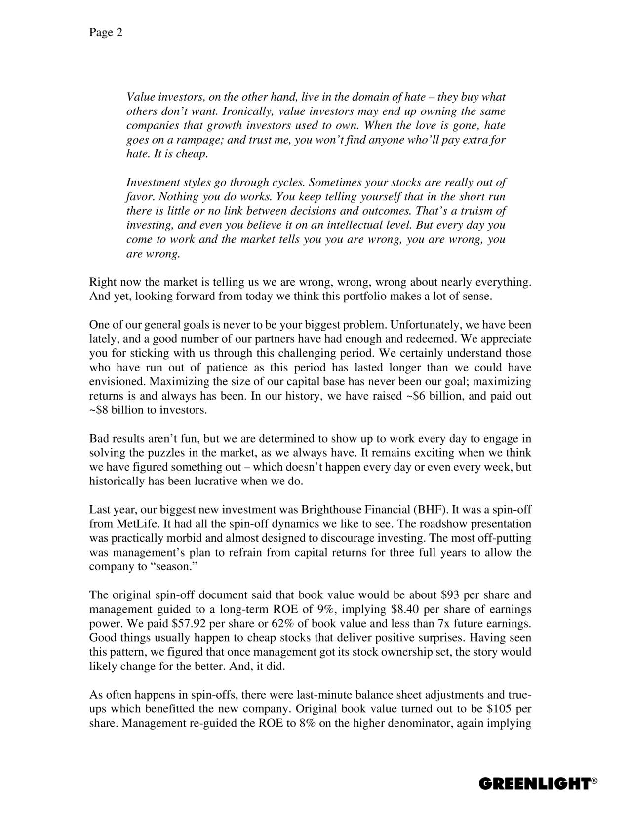 Greenlight Capital s David Einhorn Q2 2018 Letter NASDAQ GLRE 