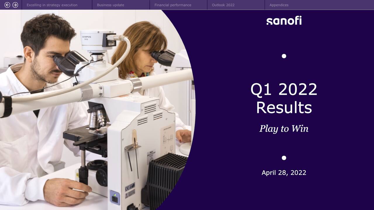 Sanofi 2022 Q1 Results Earnings Call Presentation (NASDAQSNY