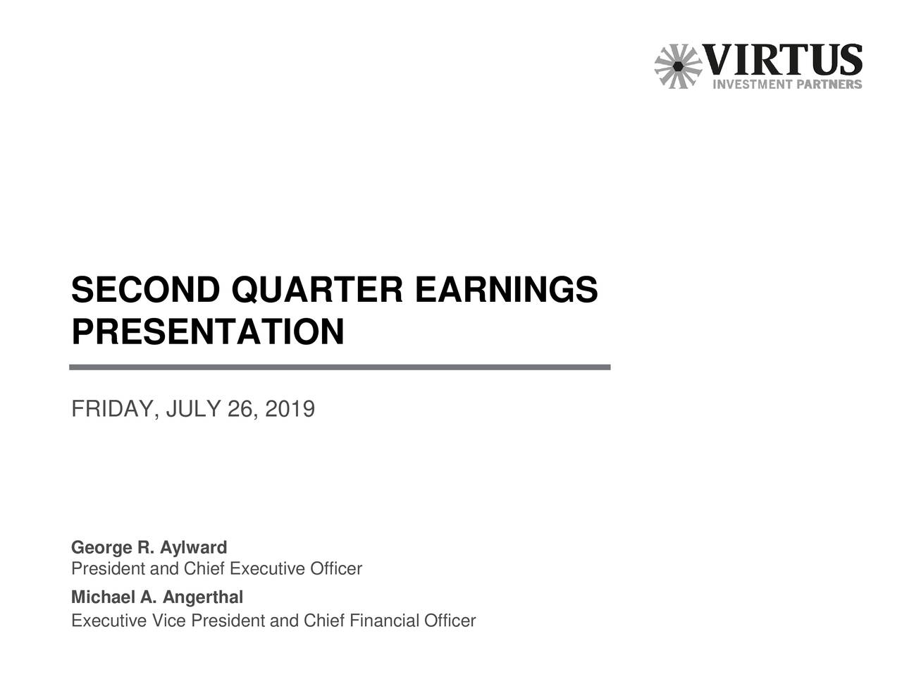 Virtus Investment Partners, Inc. 2019 Q2 - Results - Earnings Call ...