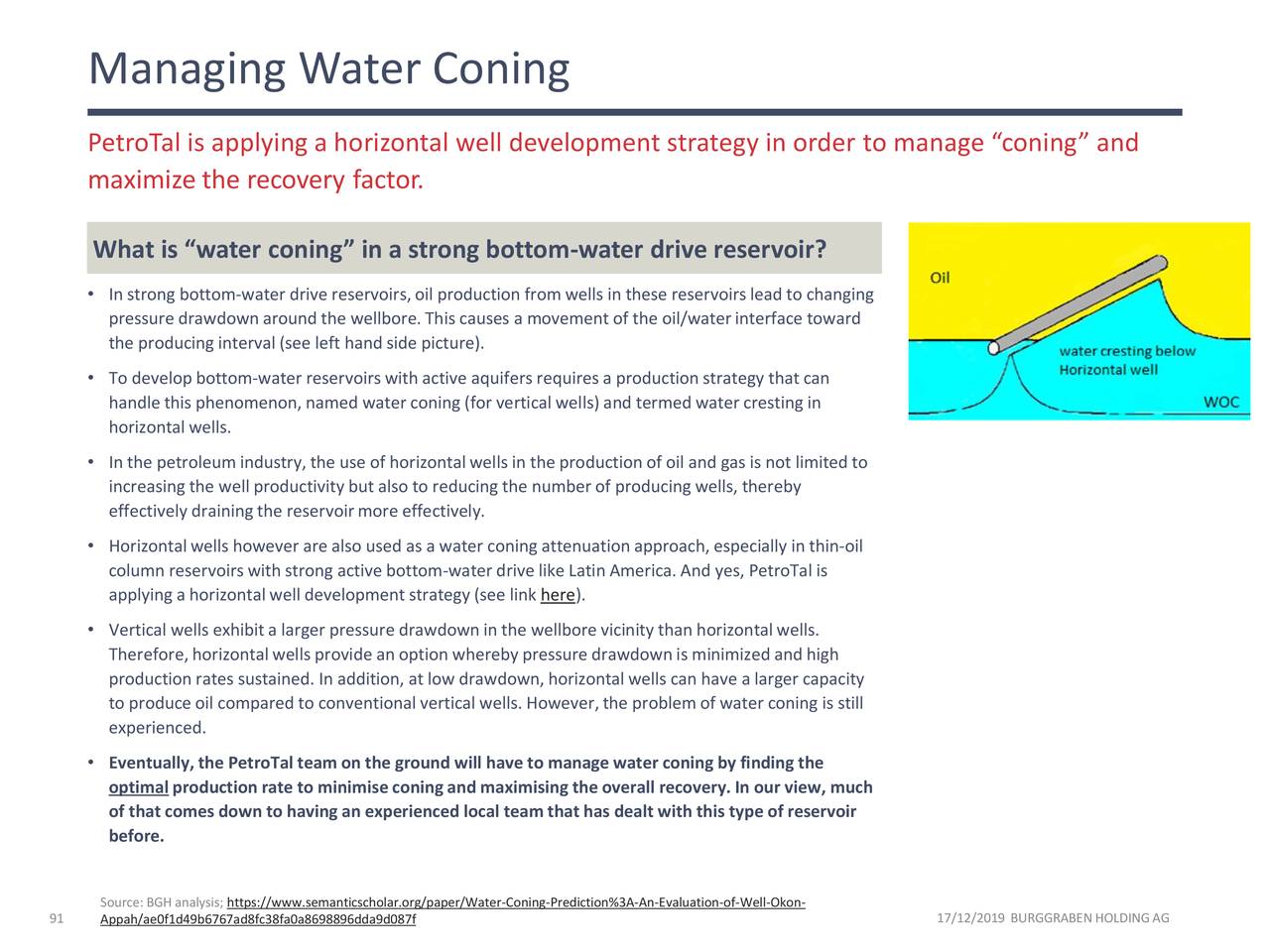 Managing Water Coning