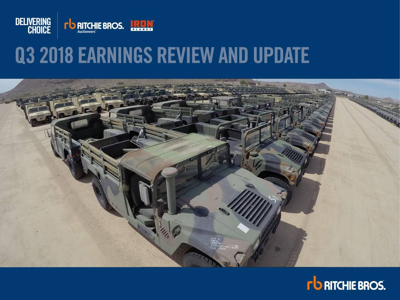 Ritchie Bros. Auctioneers Inc. 2018 Q3 Results Earnings Call Slides