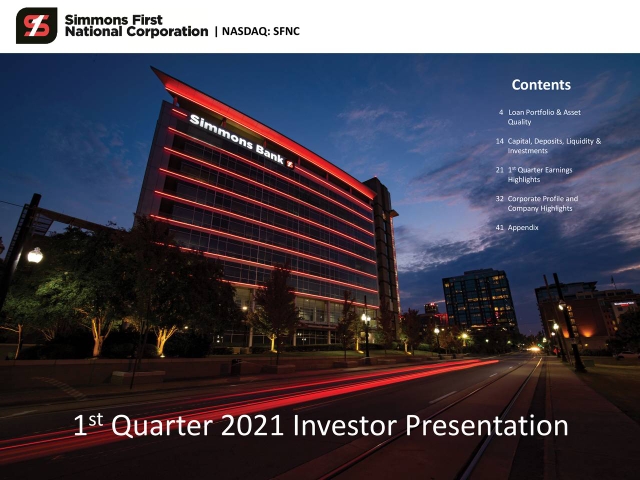 Simmons First National Corporation 2021 Q1 - Results - Earnings Call ...