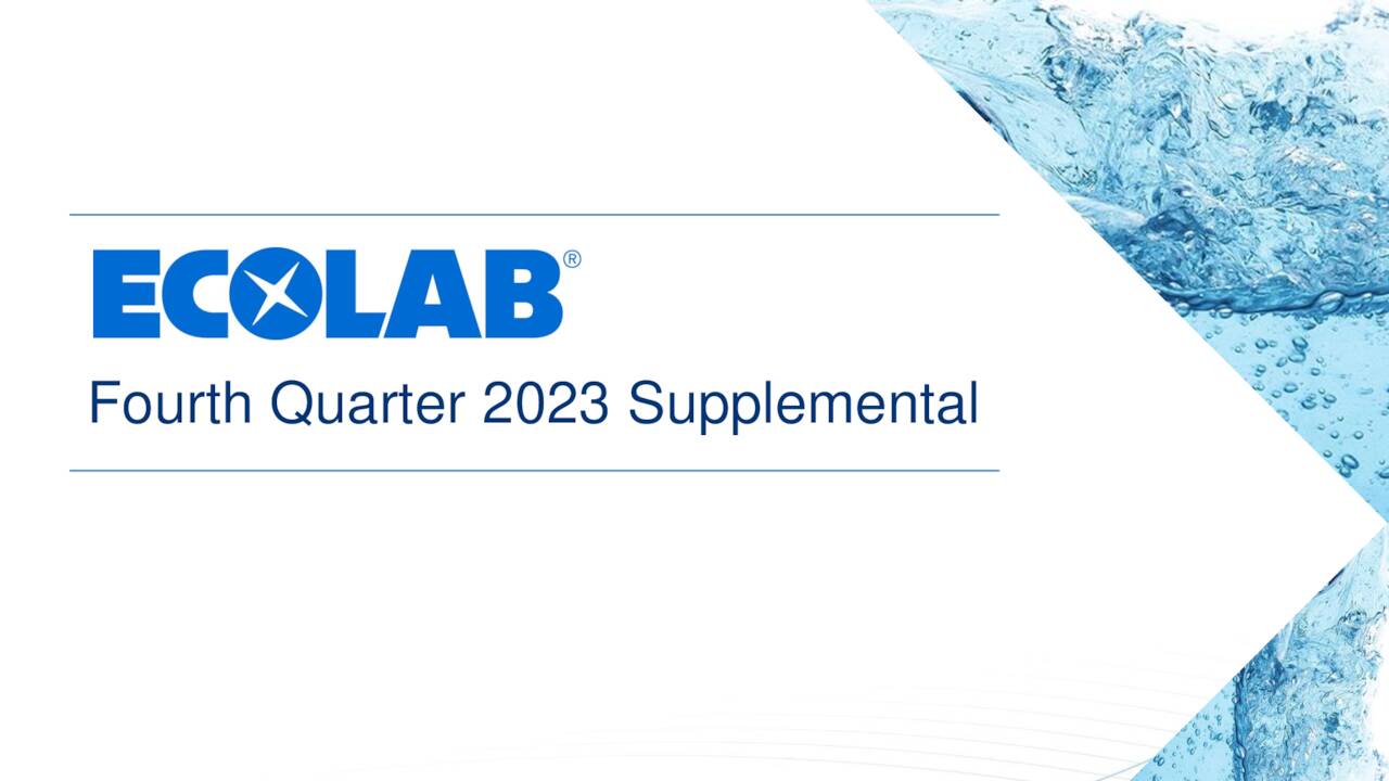 Ecolab Inc. 2023 Q4 Results Earnings Call Presentation (NYSEECL