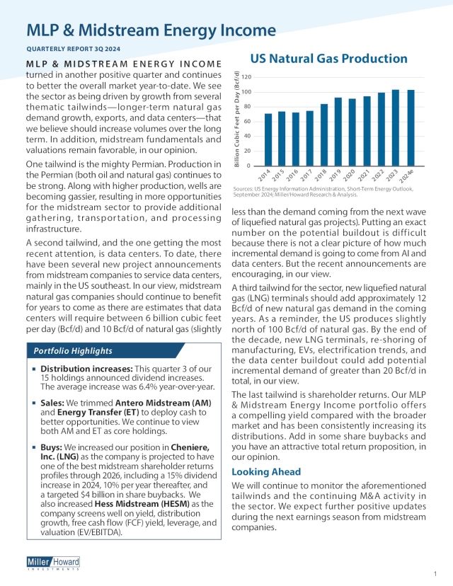 Miller-Howard MLP & Midstream Energy Income Q3 2024 Commentary ...
