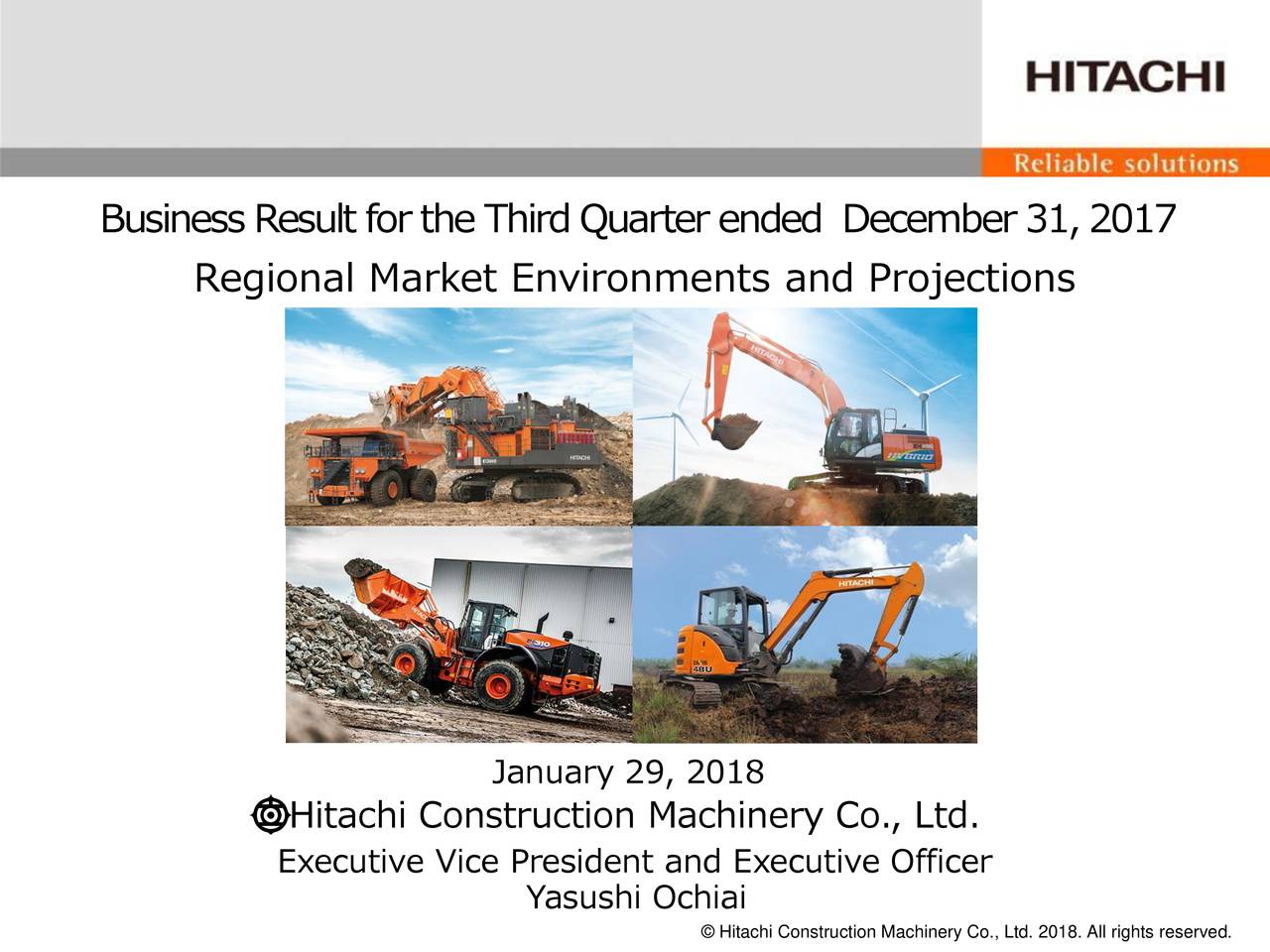 Hitachi Construction Machinery Co., Ltd. ADR 2018 Q3 - Results ...