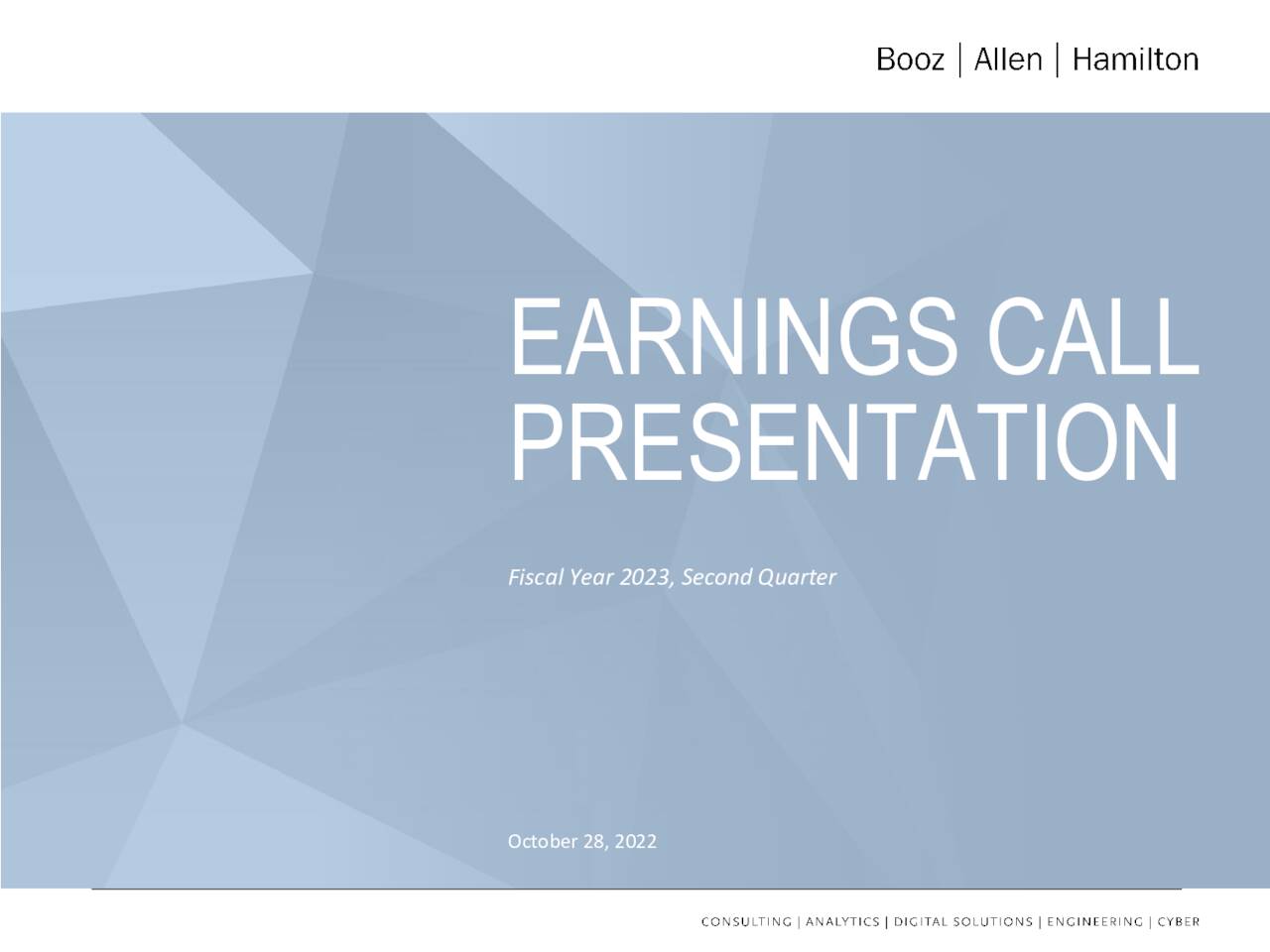 Booz Allen Hamilton Holding Corporation 2023 Q2 - Results - Earnings ...