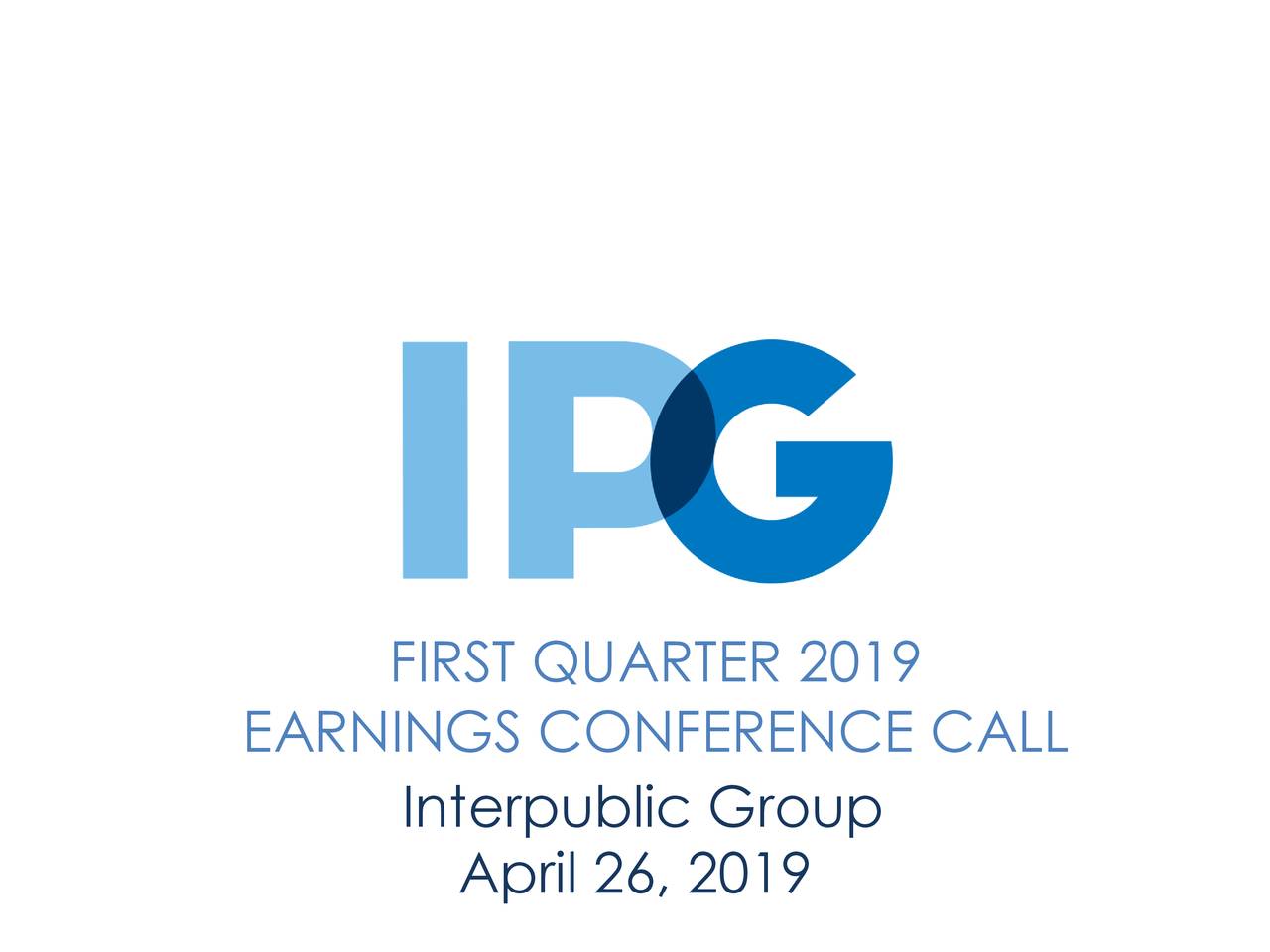 The Interpublic Group of Companies, Inc. 2019 Q1 - Results - Earnings