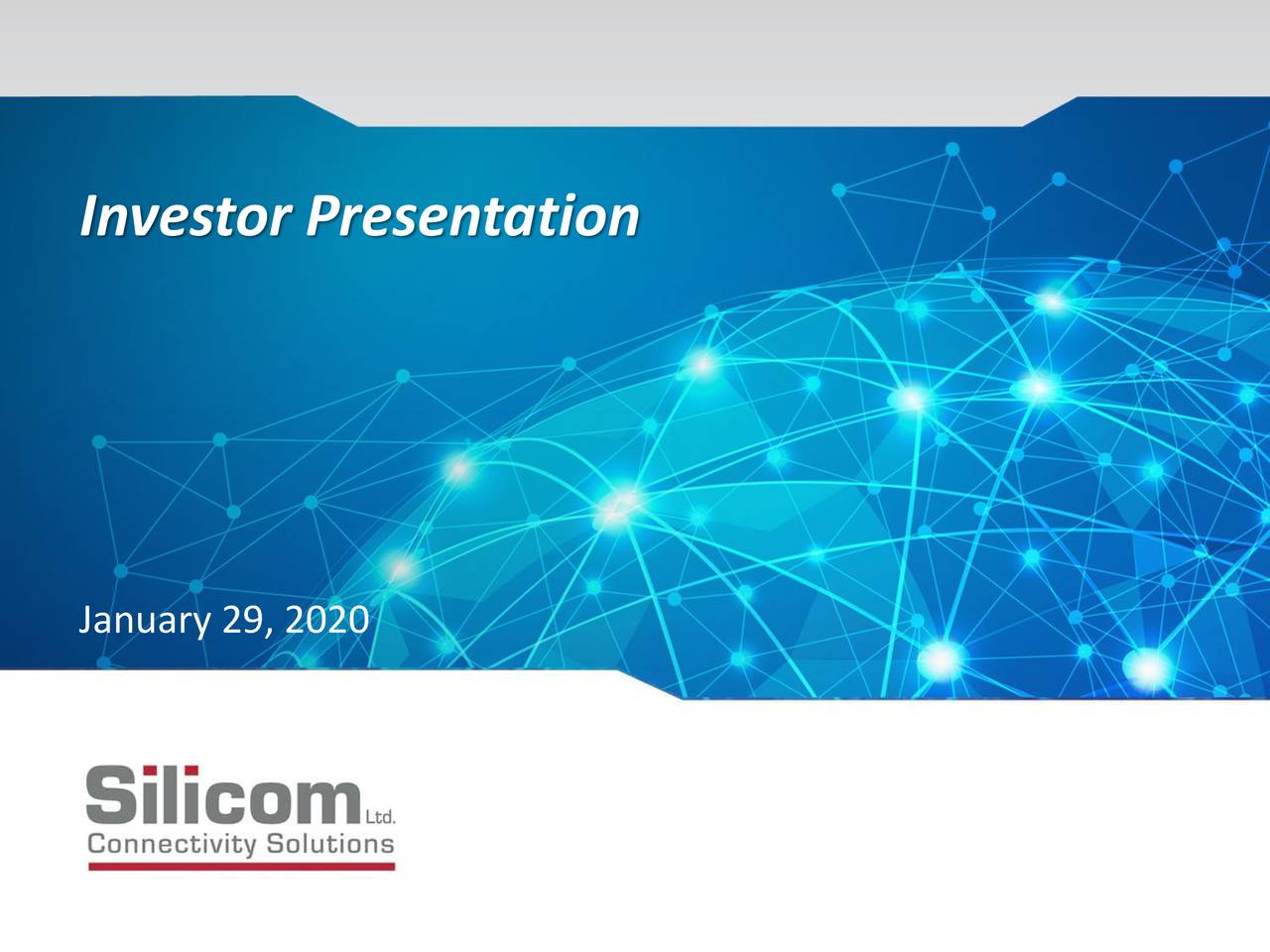 Silicom Ltd. 2019 Q4 - Results - Earnings Call Presentation (NASDAQ ...