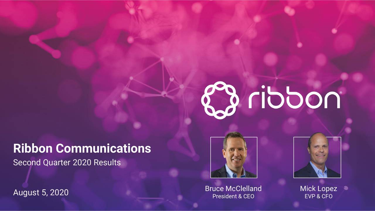 Ribbon Communications Inc. 2020 Q2 Results Earnings Call