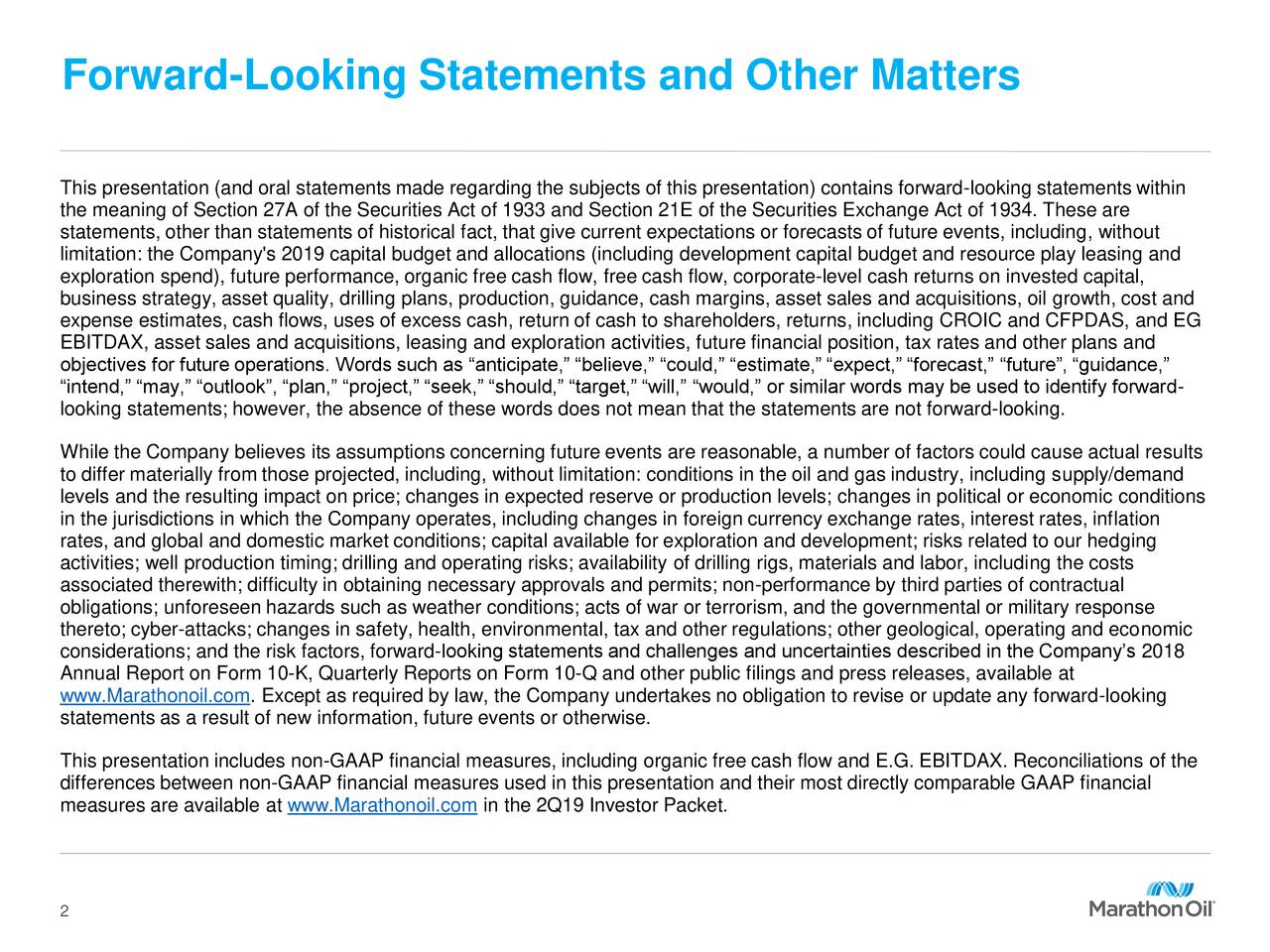 Barclays CEO EnergyPower Conference 2019 (NYSEMRO) Seeking Alpha