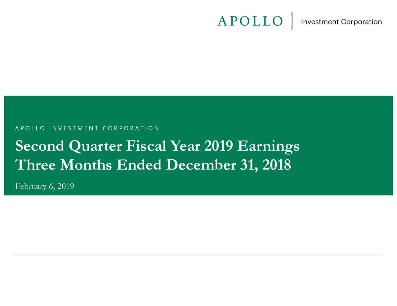 Apollo Investment 2019 Q2 Results Earnings Call Slides (NASDAQMFIC