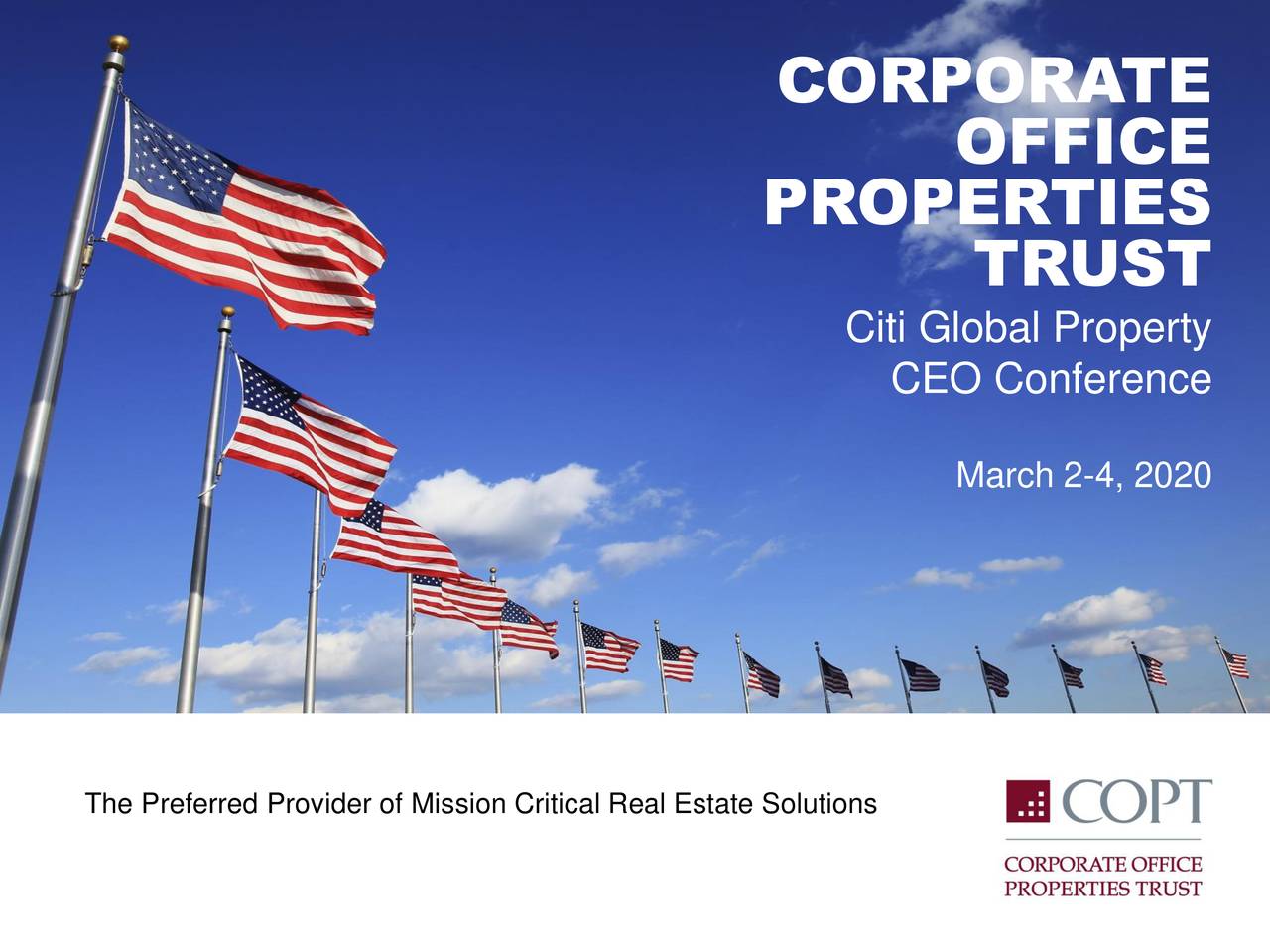 Corporate Office Properties Trust (OFC) Presents At Citi Global