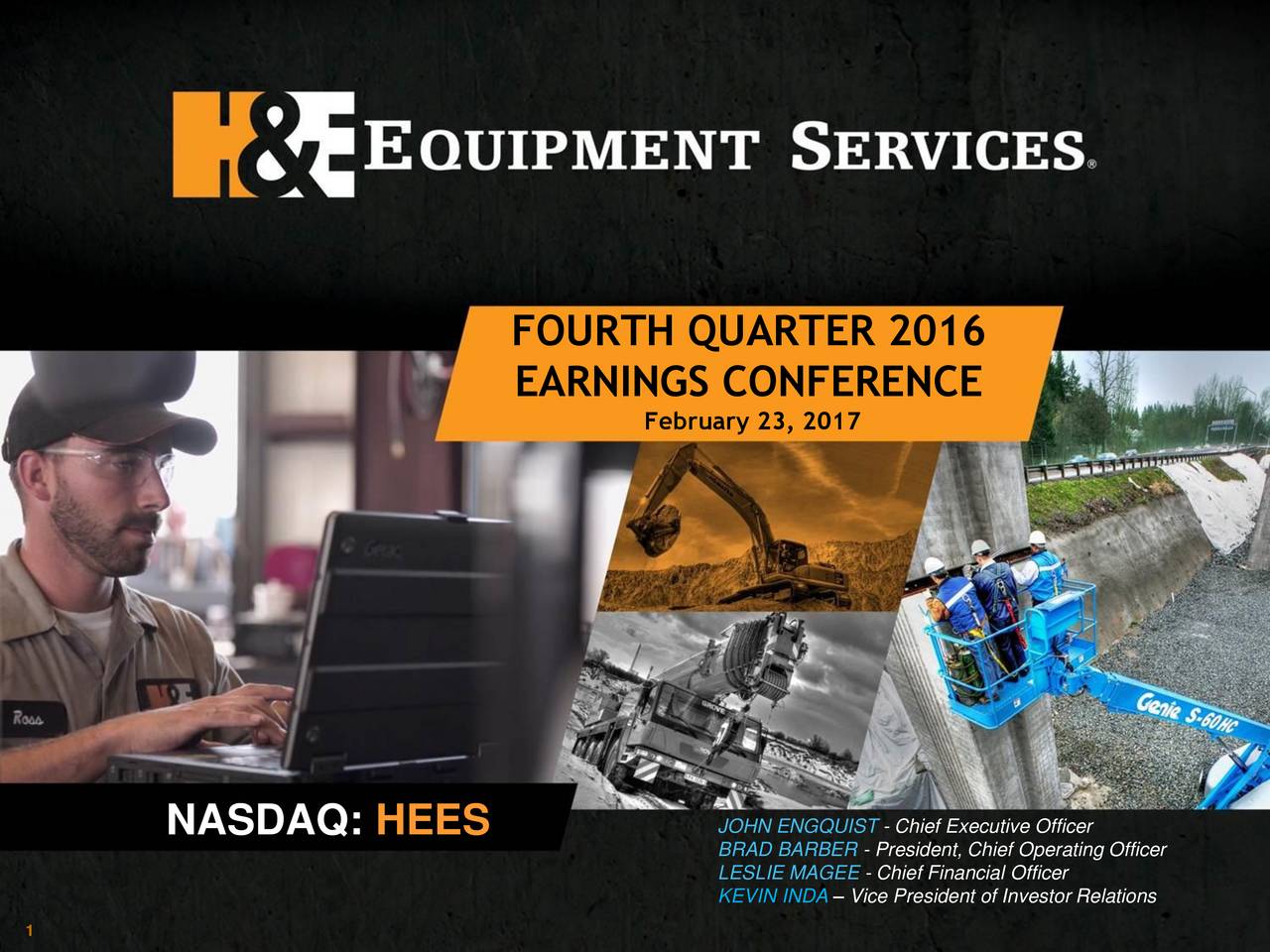 H&E Equipment Services, Inc. 2016 Q4 Results Earnings Call Slides