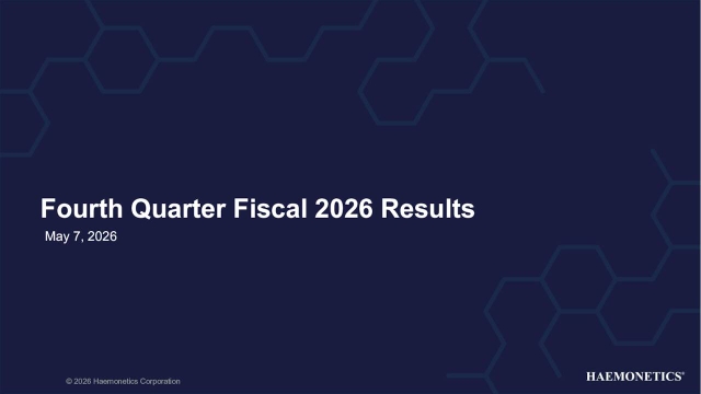 Haemonetics Corporation 2026 Q4 - Results - Earnings Call Presentation ...
