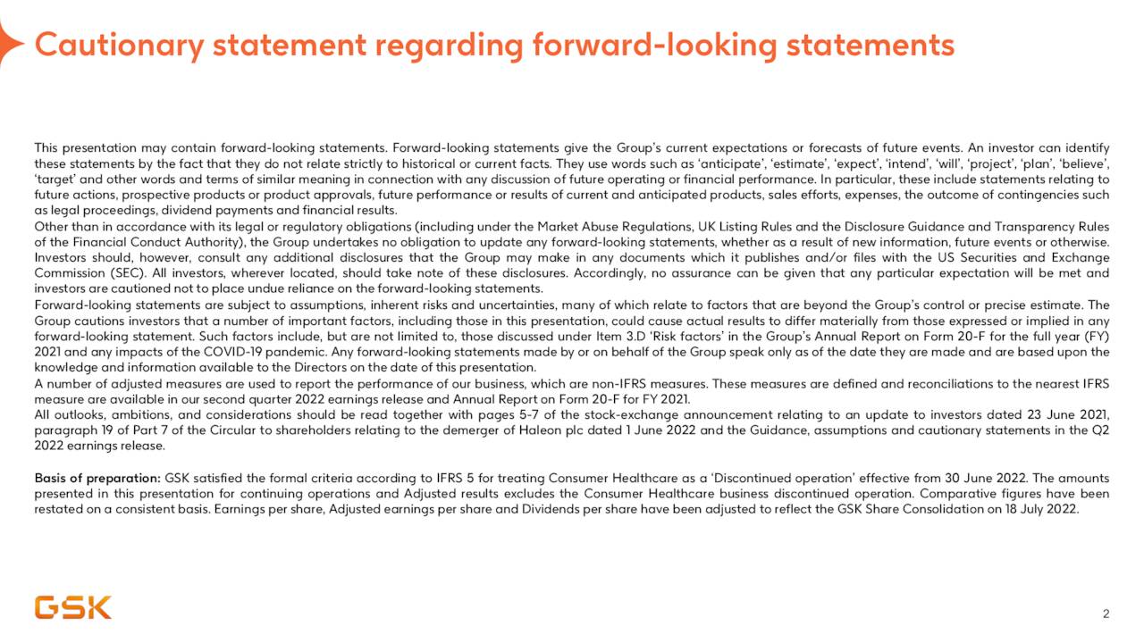 GSK plc 2022 Q2 Results Earnings Call Presentation (OTCMKTSGLAXF