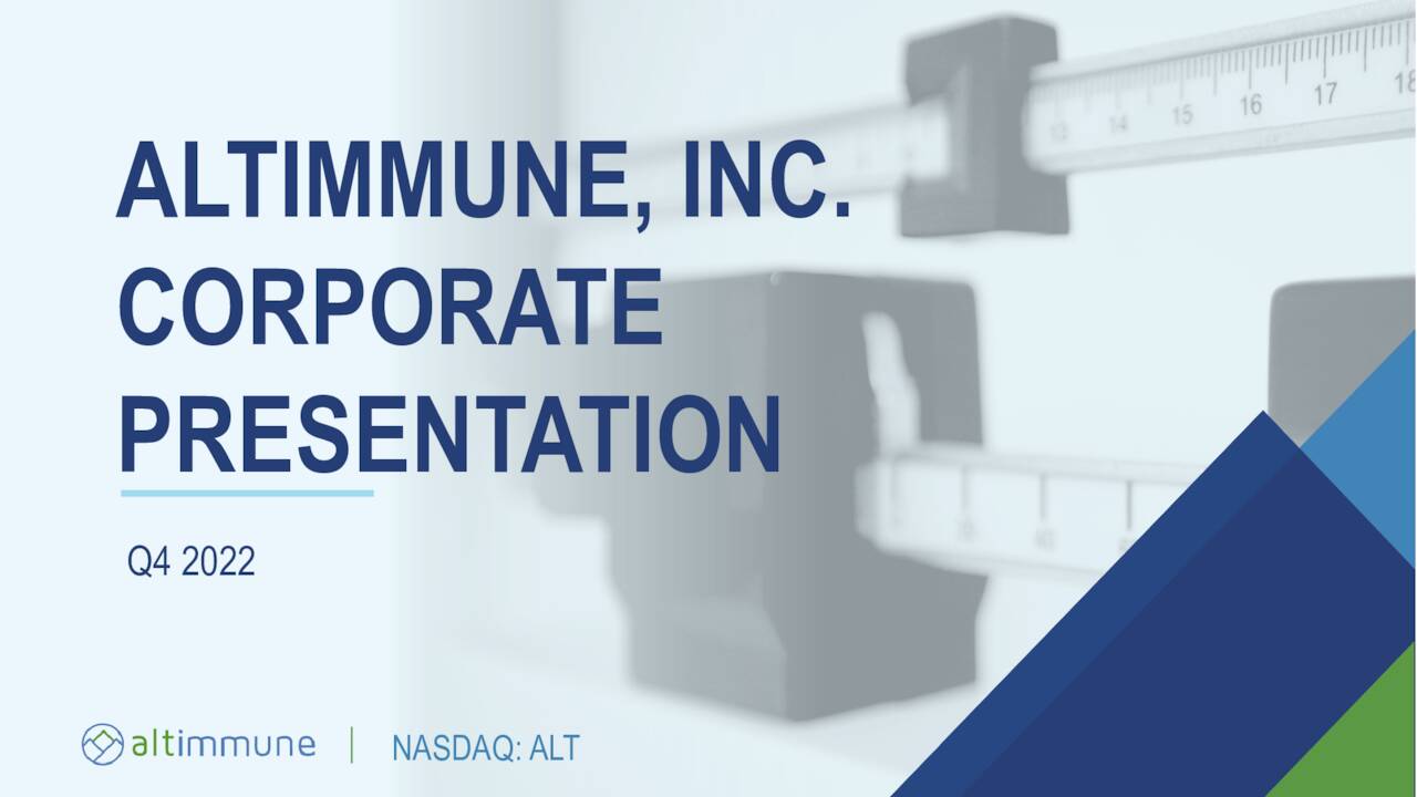 Altimmune (ALT) Investor Presentation - Slideshow (NASDAQ:ALT ...