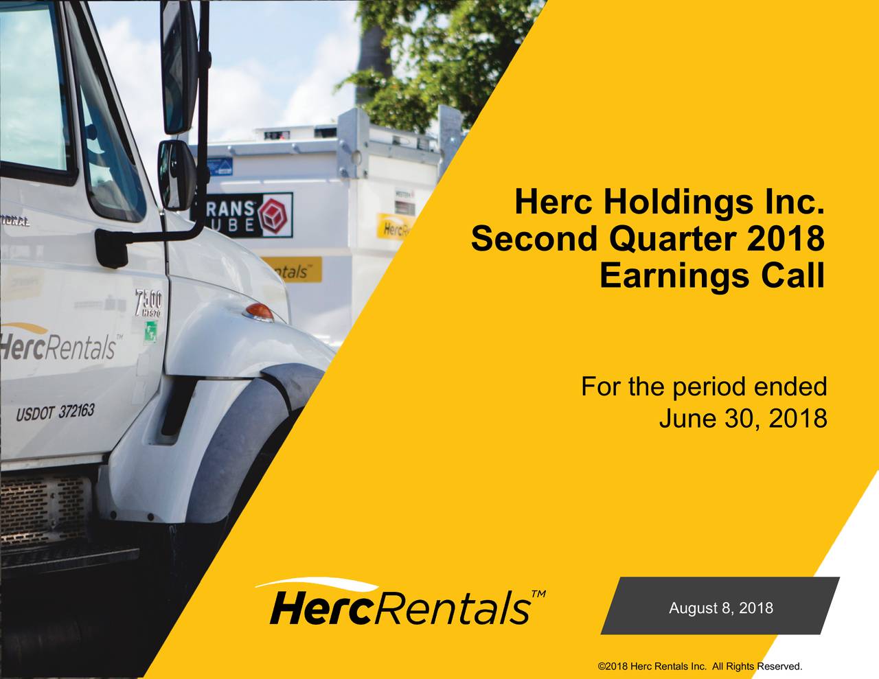 Herc Holdings 2018 Q2 - Results - Earnings Call Slides (NYSE:HRI ...