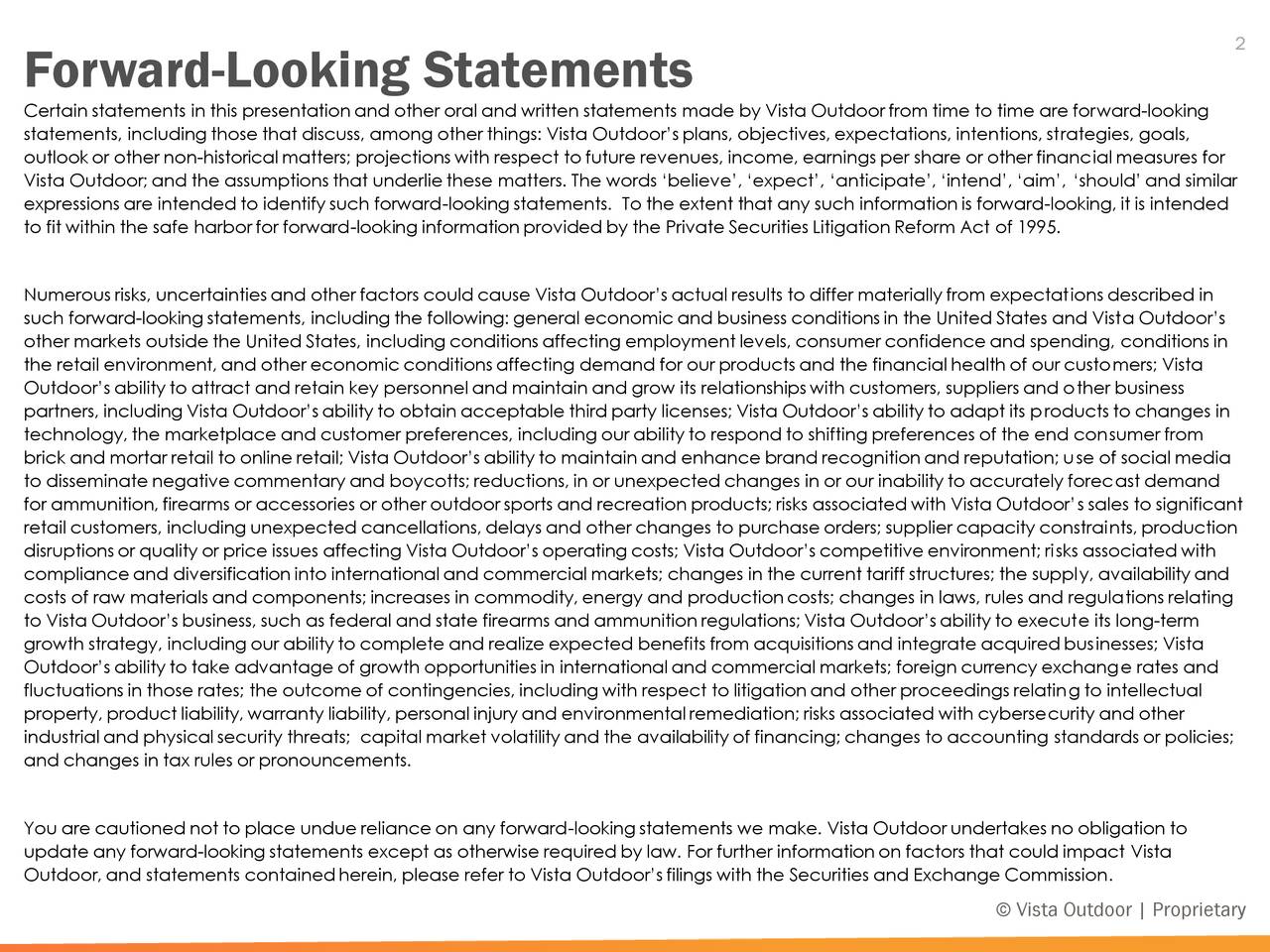 Vista Outdoor 2019 Q1 Results Earnings Call Slides (NYSEVSTO