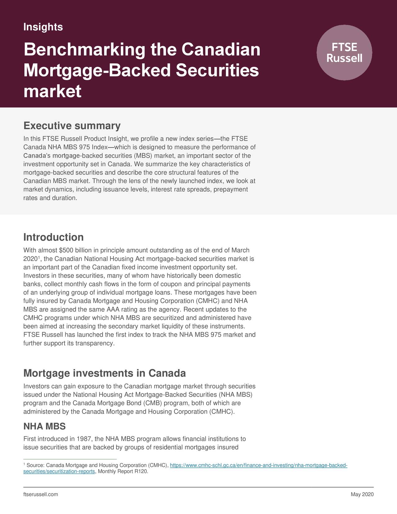 Benchmarking The Canadian MortgageBacked Securities Market Seeking Alpha