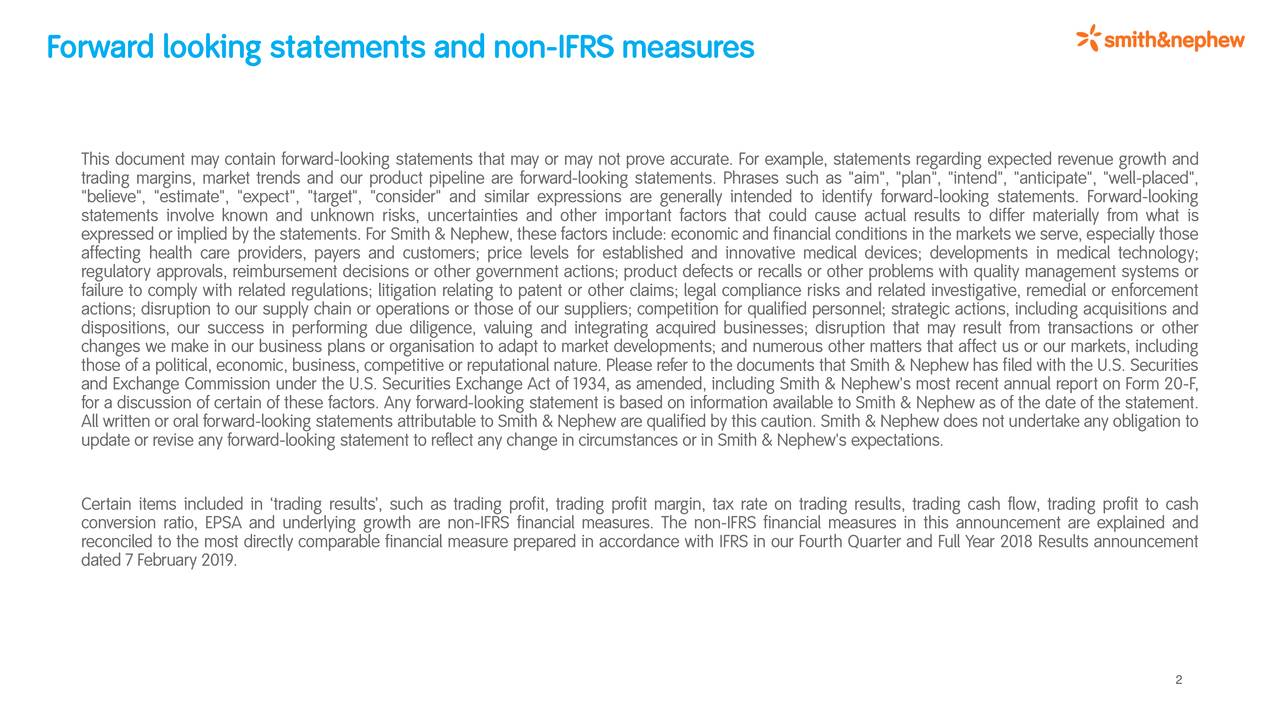 Forward looking statements and non-IFRS measures