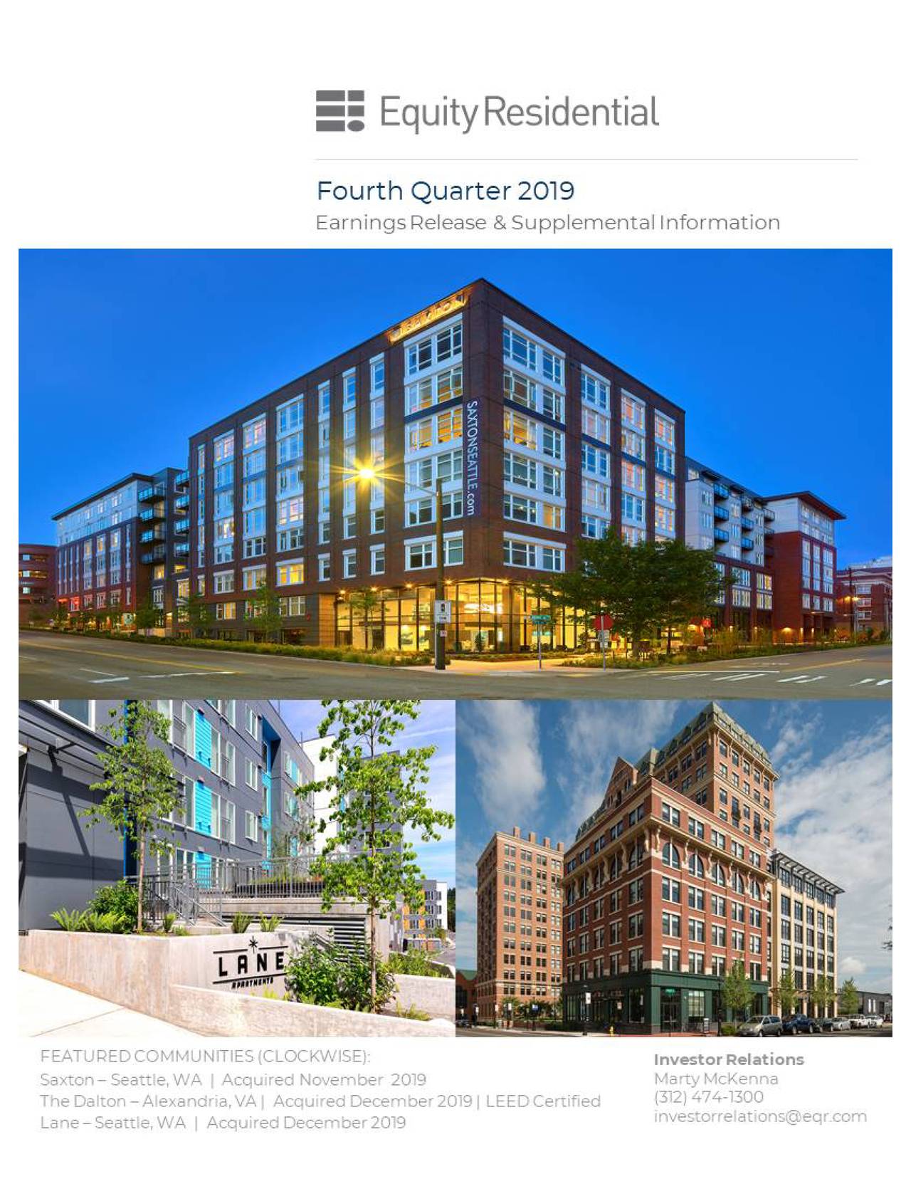 Equity Residential 2019 Q4 Results Earnings Call Presentation (NYSE
