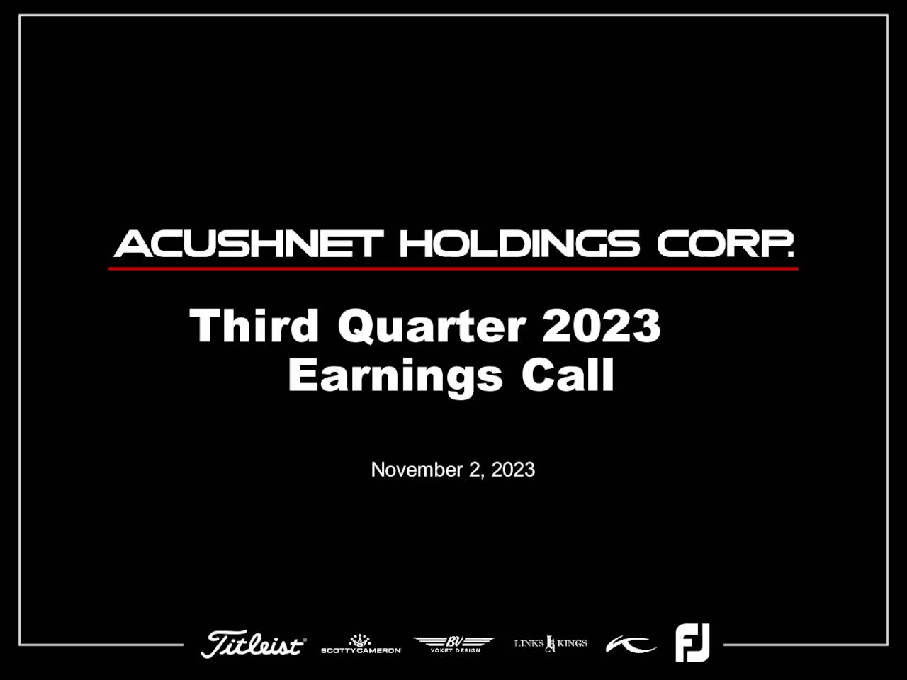 Holdings Corp. 2023 Q3 Results Earnings Call Presentation