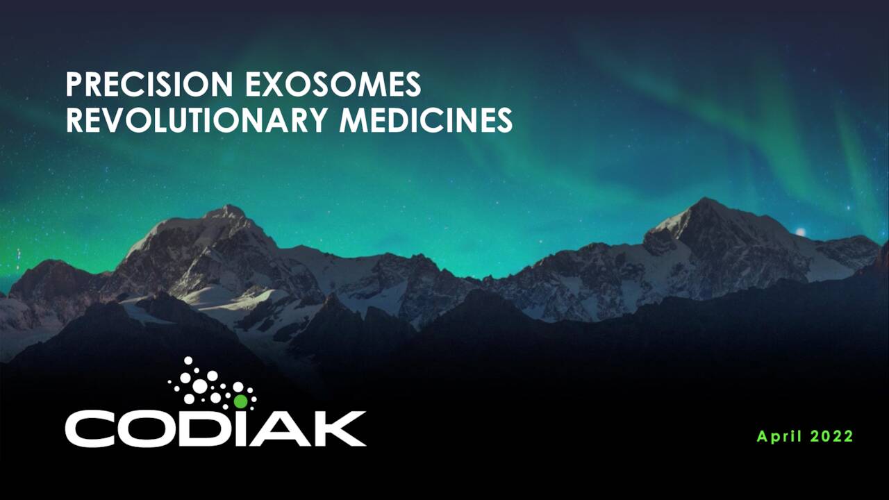 Codiak BioSciences (CDAK) Investor Presentation - Slideshow (OTCMKTS ...