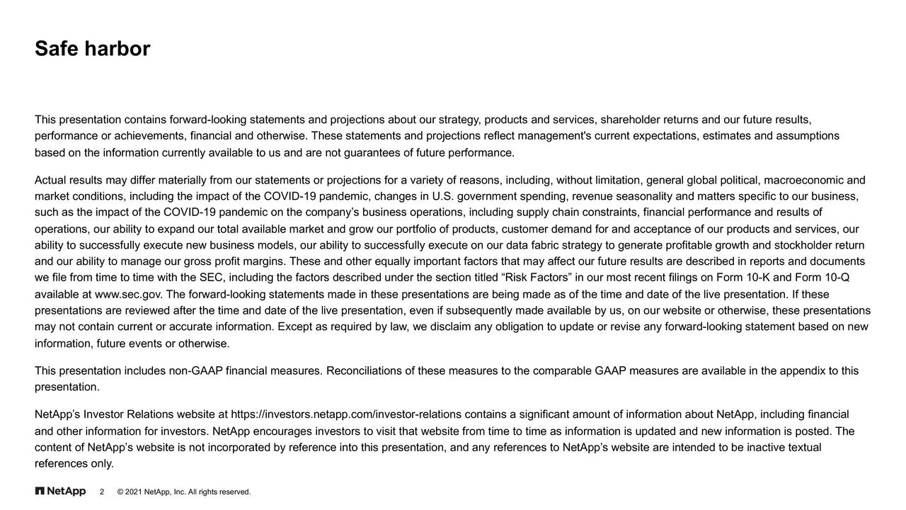 NetApp, Inc. 2022 Q2 Results Earnings Call Presentation (NASDAQ