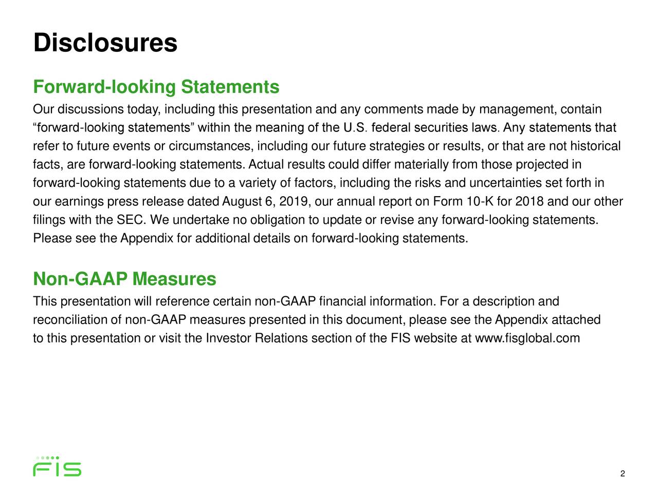 Fidelity National Information Services, Inc. 2019 Q2 Results