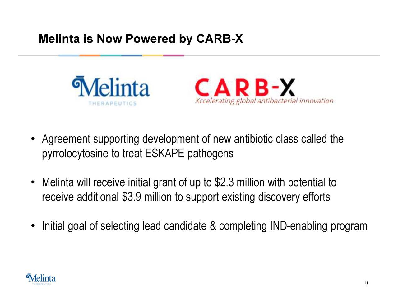 Melinta Therapeutics 2018 Q1 Results Earnings Call Slides (NASDAQ