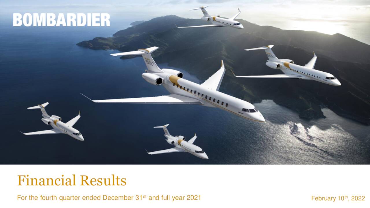 Bombardier Inc. 2021 Q4 Results Earnings Call Presentation (OTCMKTS