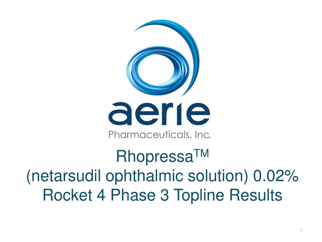Aerie Pharmaceuticals Rhopressa Rocket 4 90day Topline Efficacy